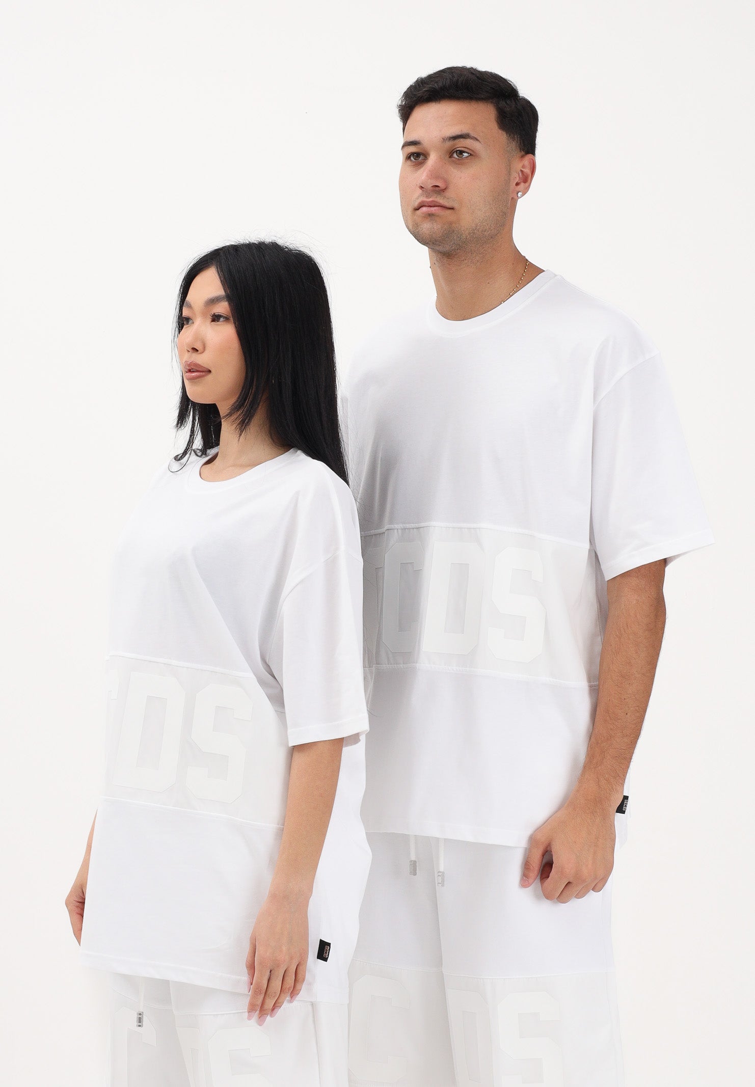 GCDS T-shirt a manica corta bianca per uomo e donna con logo Z0MLQC109J101 100A GCDS 