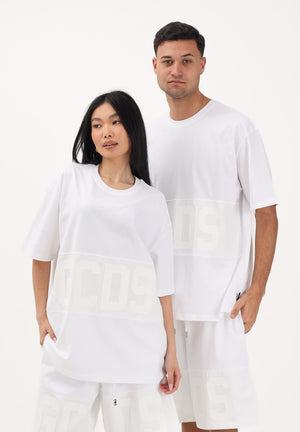 GCDS T-shirt a manica corta bianca per uomo e donna con logo Z0MLQC109J101 100A GCDS 
