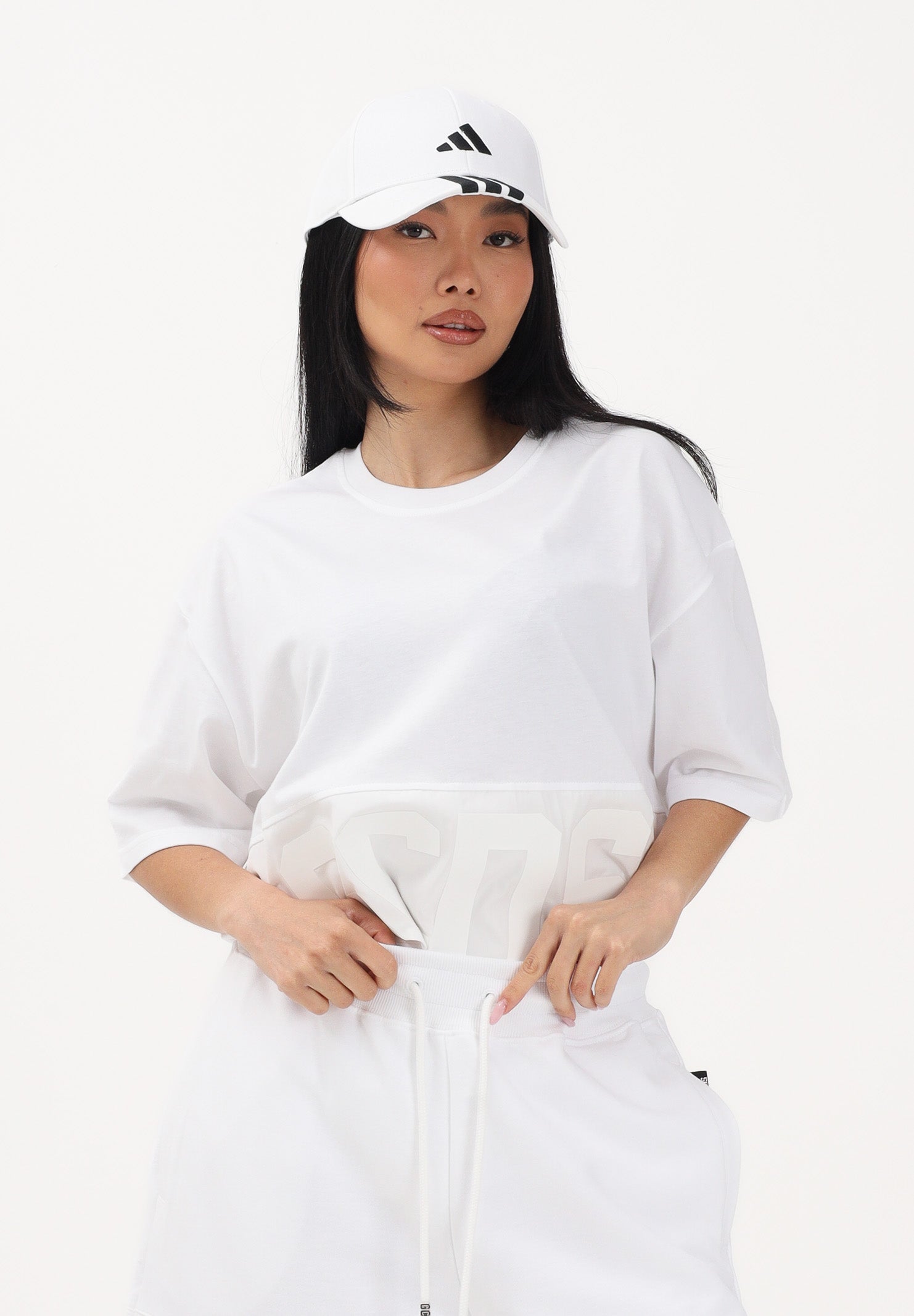 GCDS T-shirt a manica corta bianca per uomo e donna con logo Z0MLQC109J101 100A GCDS 