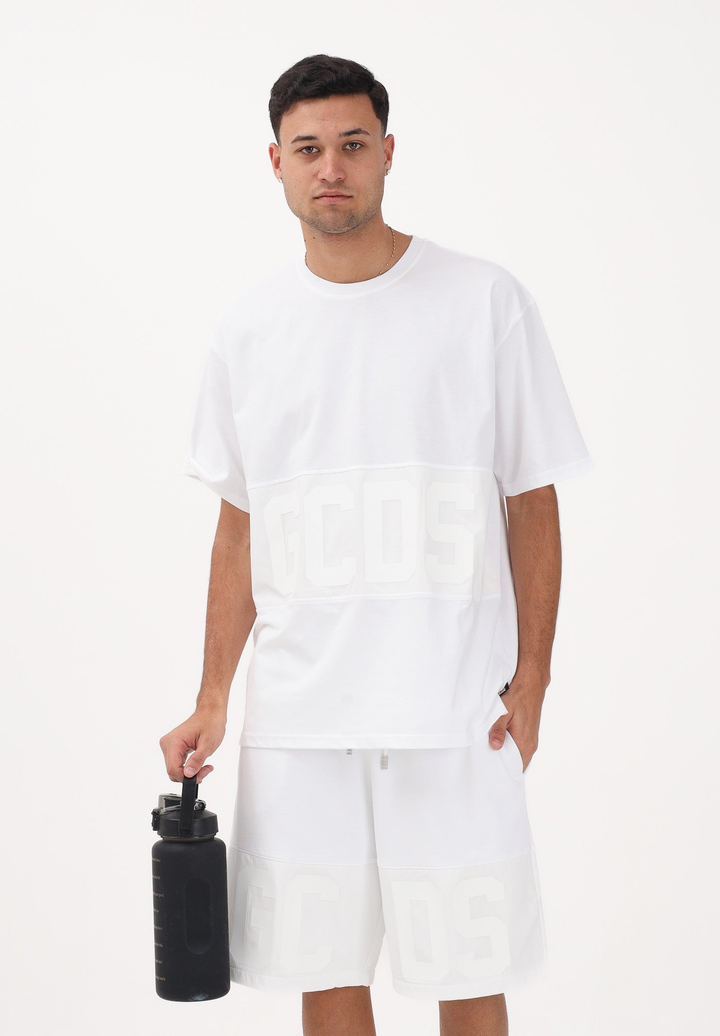 GCDS T-shirt a manica corta bianca per uomo e donna con logo Z0MLQC109J101 100A GCDS 