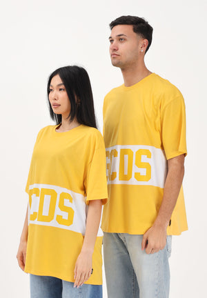 GCDS T-shirt a manica corta gialla per uomo e donna con logo Z0MLQC140J101 240A GCDS 