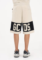 GCDS Shorts sportivo beige per uomo e donna con logo Z0MLQL228F004 316B GCDS 