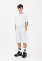 GCDS Shorts sportivo bianco per uomo e donna con logo Z0MLQL230F004 100A GCDS 