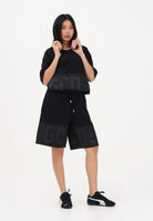 GCDS Shorts sportivo nero per uomo e donna con logo Z0MLQL230F004 999B GCDS 