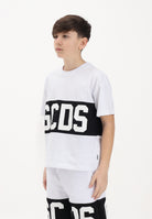 GCDS T-shirt a manica corta bianca per donna, ragazzi e bambini con logo Z0UJQC585J105 100B GCDS 