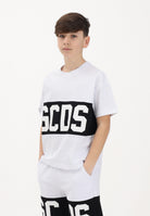 GCDS T-shirt a manica corta bianca per donna, ragazzi e bambini con logo Z0UJQC585J105 100B GCDS 