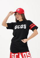 GCDS T-shirt a manica corta nera per donna, ragazzi e bambini con logo Z0UJQC592J105 999R GCDS 