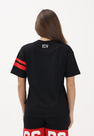 GCDS T-shirt a manica corta nera per donna, ragazzi e bambini con logo Z0UJQC592J105 999R GCDS 