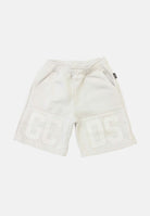 GCDS Shorts sportivo bianco per bambino e bambina con logo tono su tono Z0UKQL599F004 100A GCDS 
