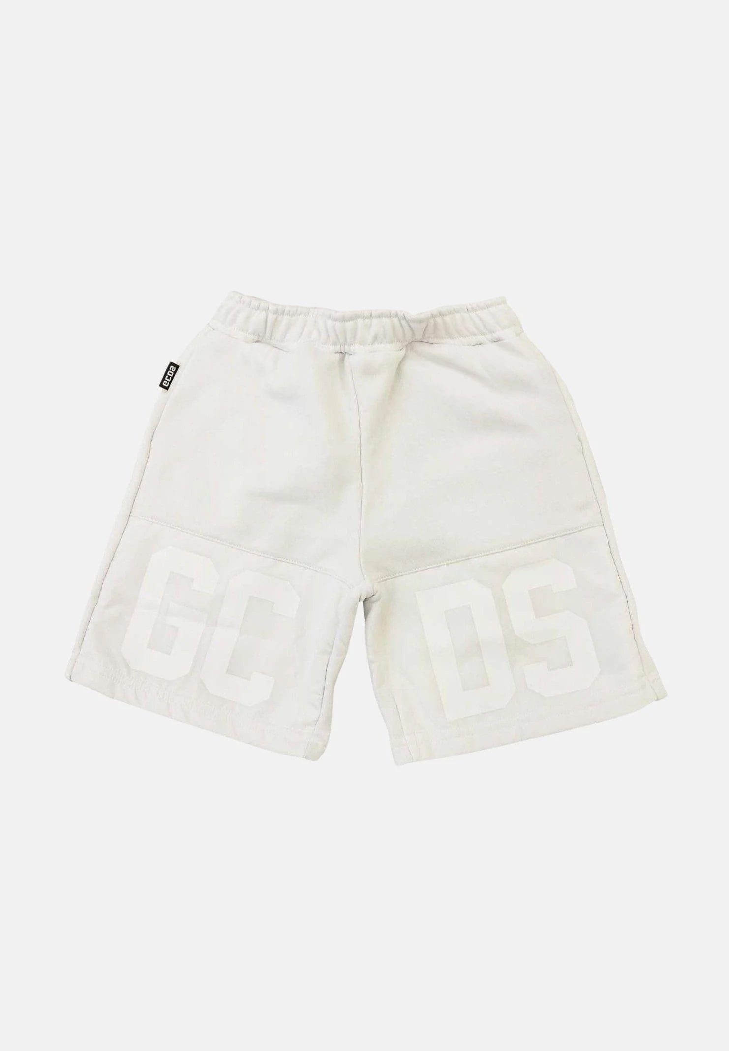 GCDS Shorts sportivo bianco per bambino e bambina con logo tono su tono Z0UKQL599F004 100A GCDS 