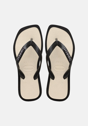 HAVAIANAS Infradito Top Square Fusion neri e panna da donna 4149944 0090 HAVAIANAS 