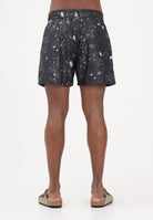 I'M BRIAN Shorts mare nero da uomo con fantasia astratta BC3752 0028 I'M BRIAN 