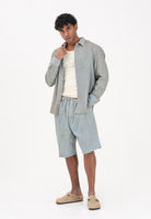 I'M BRIAN Shorts celeste da uomo con micro-lavorazione traforata BE3715 0028 I'M BRIAN 
