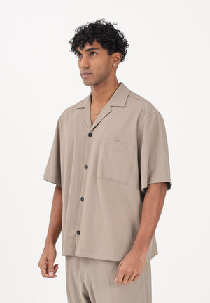 I'M BRIAN Camicia a manica corta beige da uomo CA3623 TA I'M BRIAN 