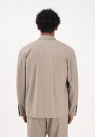I'M BRIAN Camicia a manica lunga beige da uomo con tasche cargo CA3625 TA I'M BRIAN 