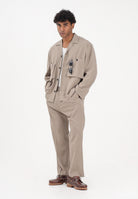 I'M BRIAN Camicia a manica lunga beige da uomo con tasche cargo CA3625 TA I'M BRIAN 