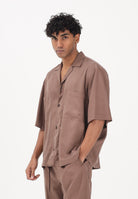I'M BRIAN Camicia a manica corta marrone da uomo CA3626 020 I'M BRIAN 