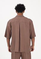 I'M BRIAN Camicia a manica corta marrone da uomo CA3626 020 I'M BRIAN 
