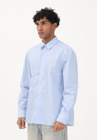 I'M BRIAN Camicia a manica lunga azzurra da uomo con motivo a righe CA3630 CEL I'M BRIAN 