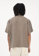 I'M BRIAN Camicia a manica corta fango da uomo con delicata texture CA3633 TA I'M BRIAN 
