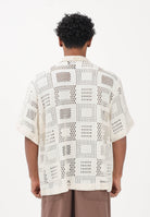 I'M BRIAN Camicia in maglia panna da uomo con lavorazione geometrica CA3641 PA I'M BRIAN 
