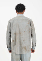 I'M BRIAN Camicia a manica lunga celeste da uomo con micro-lavorazione traforata CA3643 0028 I'M BRIAN 
