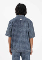 I'M BRIAN Camicia a manica corta in denim medio da uomo con lavorazione CA3649 0028 I'M BRIAN 