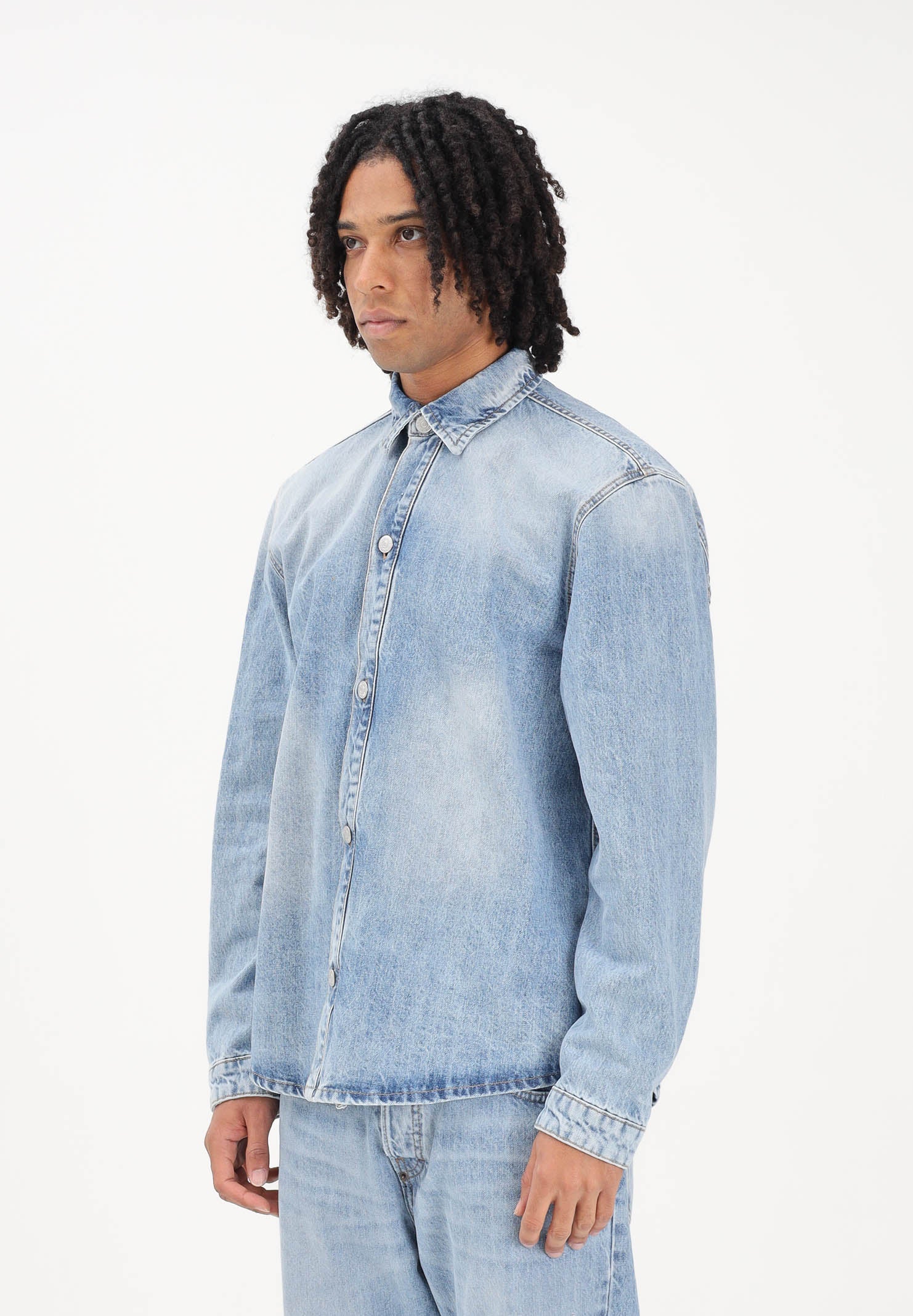 I'M BRIAN Camicia a manica lunga in denim chiaro da uomo CA3655 0028 I'M BRIAN 
