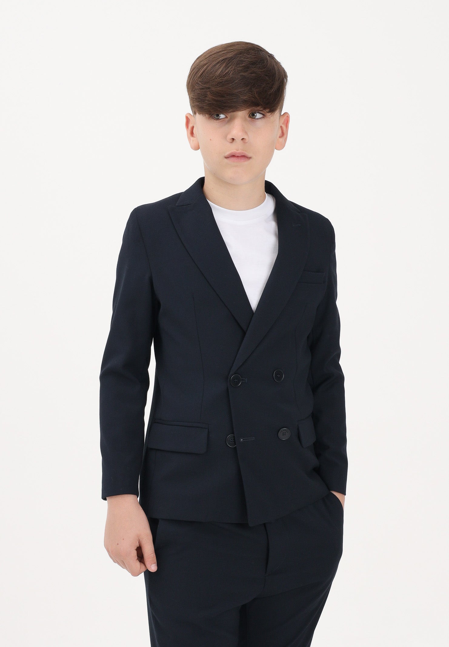 I'M BRIAN giacca doppiopetto blu navy bambino GIA3655J BL I'M BRIAN 