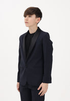 I'M BRIAN Giacca blu da bambino con rever in raso GIA3662J 005 I'M BRIAN 