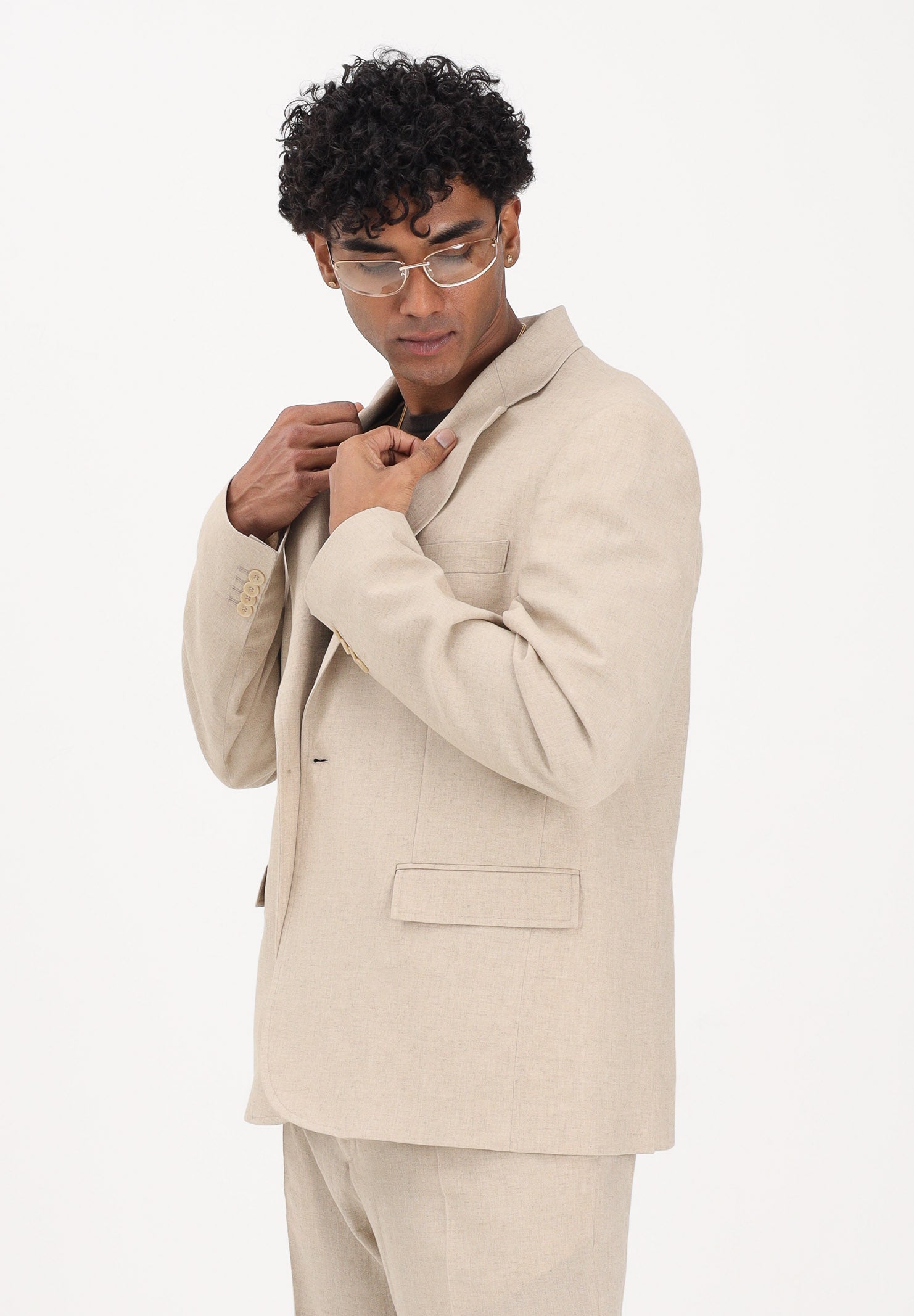 I'M BRIAN Giacca monopetto beige da uomo GIA3666 0025 I'M BRIAN 