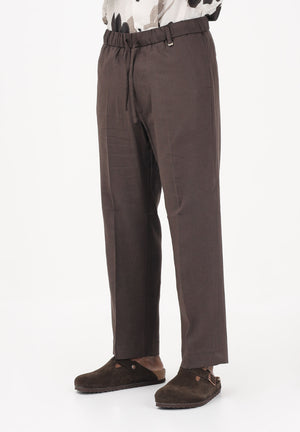 I'M BRIAN Pantalone in lino marrone da uomo PA3702 020 I'M BRIAN 