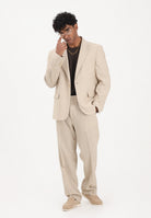 I'M BRIAN Pantalone in lino beige da uomo PA3703 0025 I'M BRIAN 