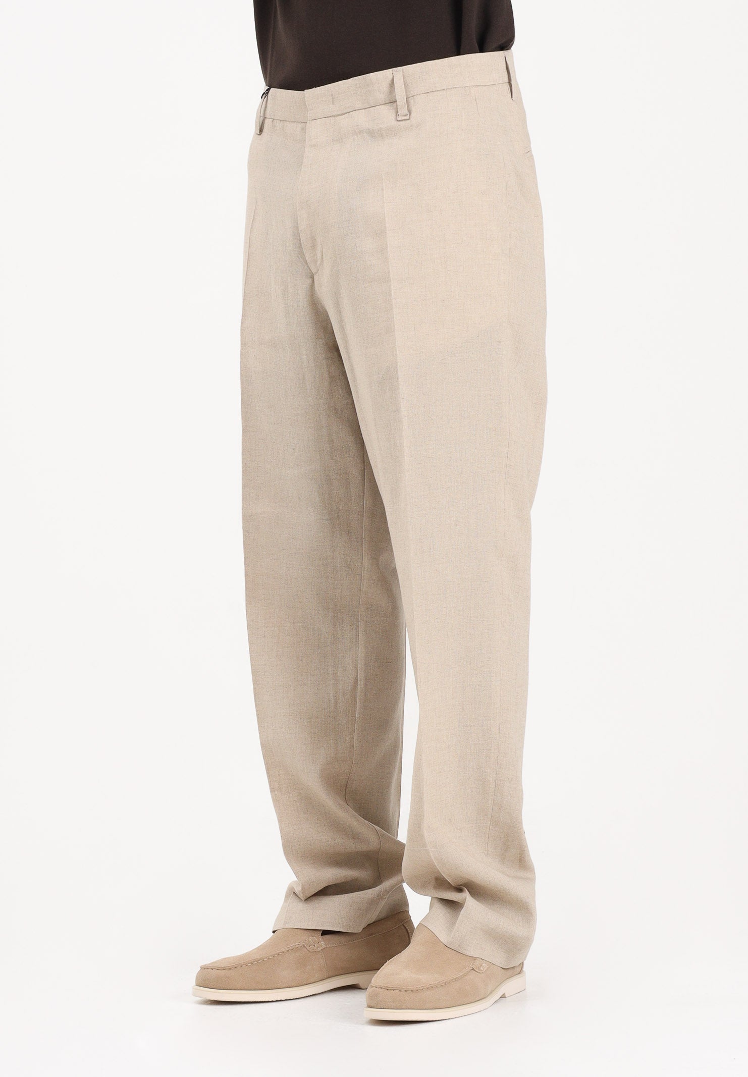I'M BRIAN Pantalone in lino beige da uomo PA3703 0025 I'M BRIAN 