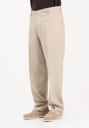 I'M BRIAN Pantalone in lino beige da uomo PA3703 0025 I'M BRIAN 