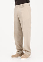 I'M BRIAN Pantalone in lino beige da uomo PA3703 0025 I'M BRIAN 