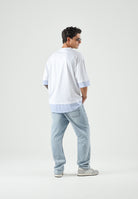 I'M BRIAN t-shirt uomo oversize in cotone a contrasto bianco uomo. TS3745 BI I'M BRIAN 