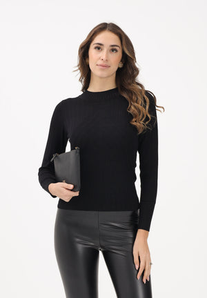 JDY Maglioncino girocollo nero da donna con motivo geometrico 15207694 BL JDY 