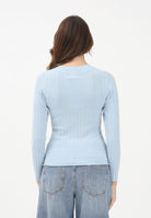 JDY Maglioncino girocollo celeste da donna 15207694 CABL JDY 