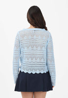 JDY Maglia traforata azzurra da donna 15287384 CABL JDY 