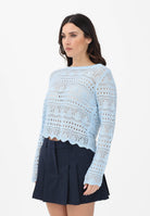 JDY Maglia traforata azzurra da donna 15287384 CABL JDY 