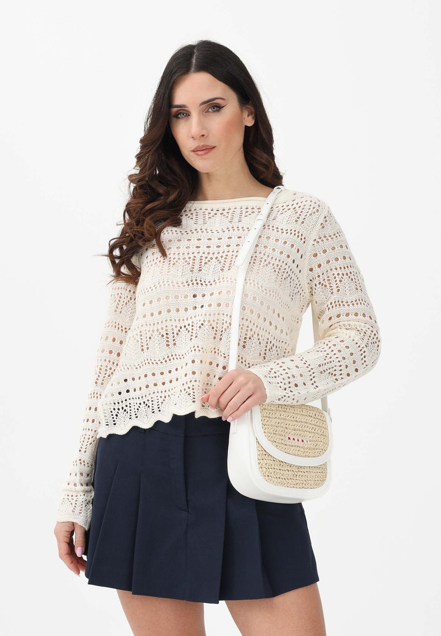 JDY Maglia traforata panna da donna 15287384 EG JDY 