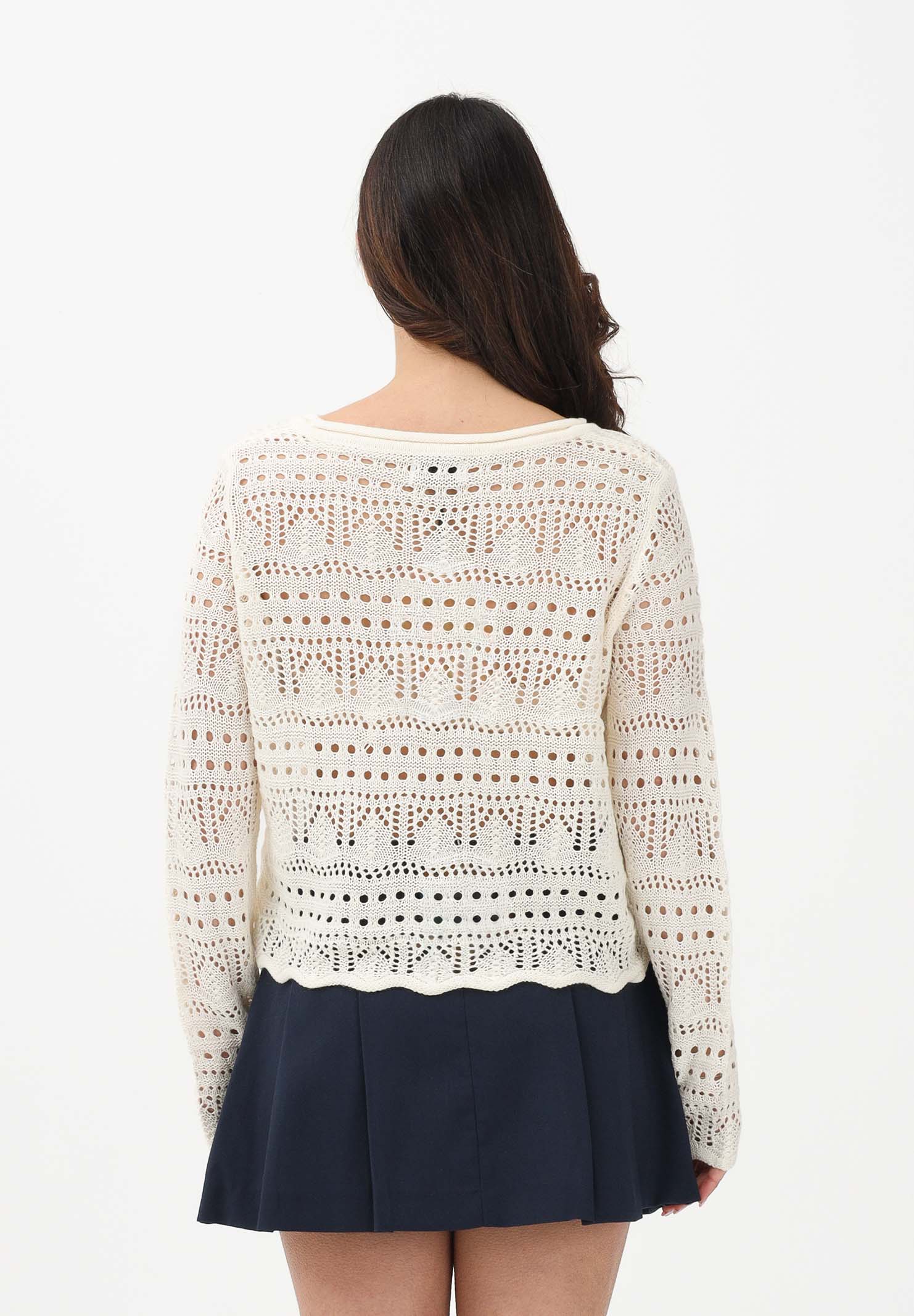 JDY Maglia traforata panna da donna 15287384 EG JDY 