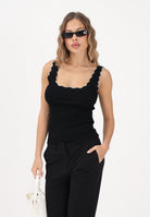 JDY Canotta nera da donna con bordi scallopati 15290585 BLCL JDY 