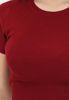 JDY Top a manica corta bordeaux da donna 15294790 RH JDY 