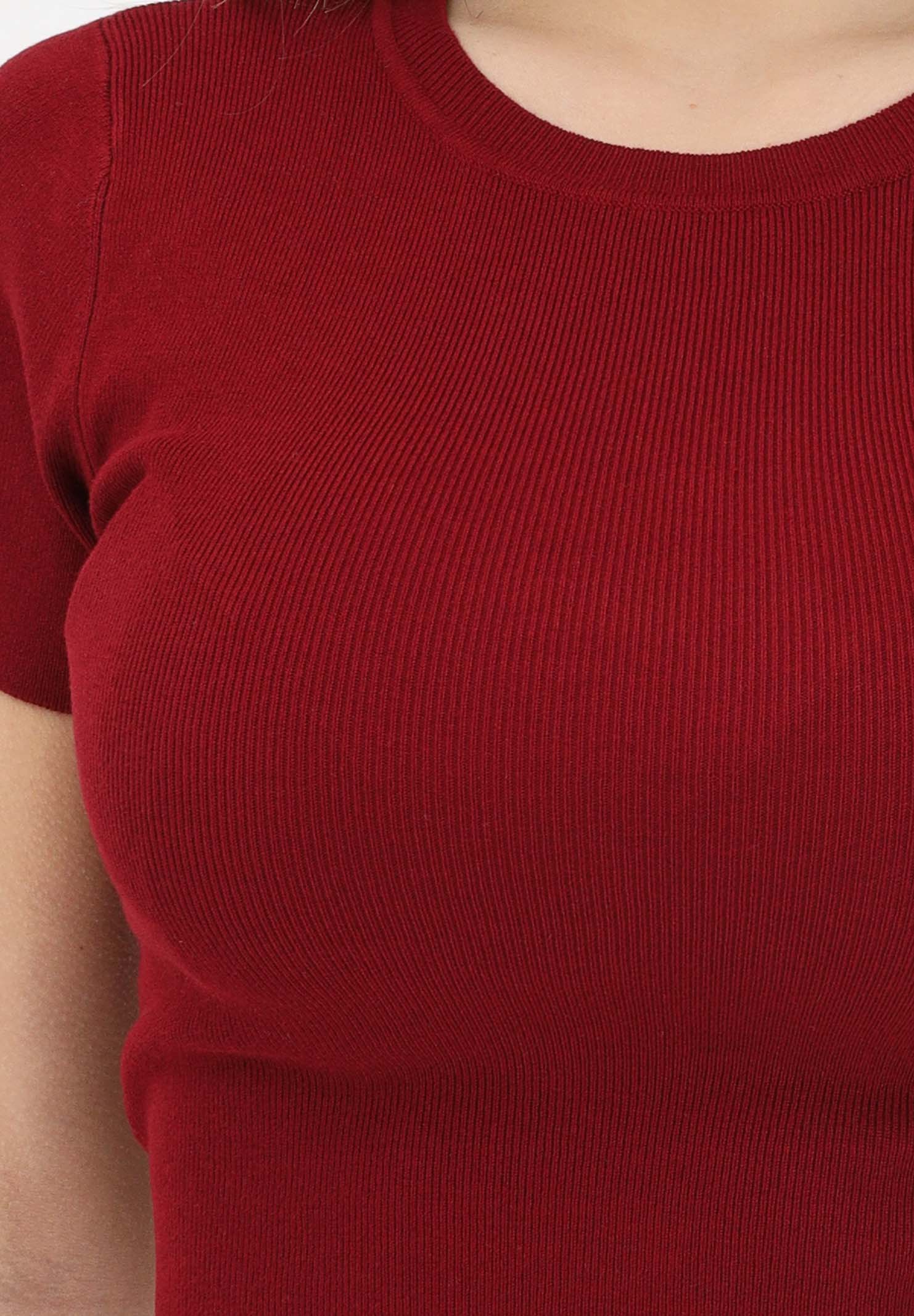 JDY Top a manica corta bordeaux da donna 15294790 RH JDY 