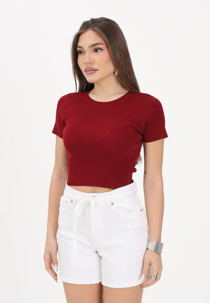 JDY Top a manica corta bordeaux da donna 15294790 RH JDY 