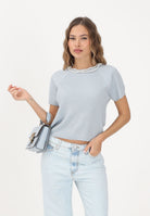 JDY Maglia girocollo azzurra da donna in filo 15334641 CABLW JDY 