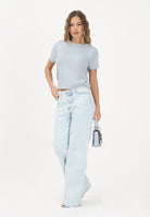 JDY Maglia girocollo azzurra da donna in filo 15334641 CABLW JDY 