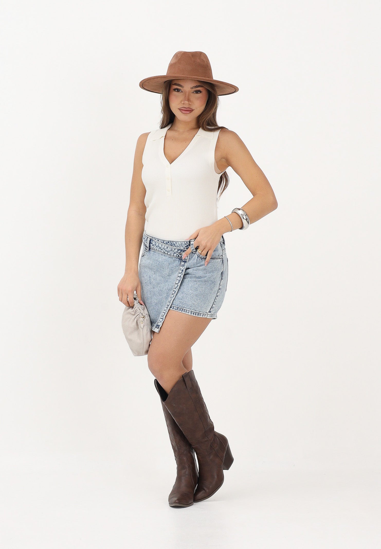 JDY Shorts a portafoglio in denim chiaro da donna 15341482 LIBL JDY 